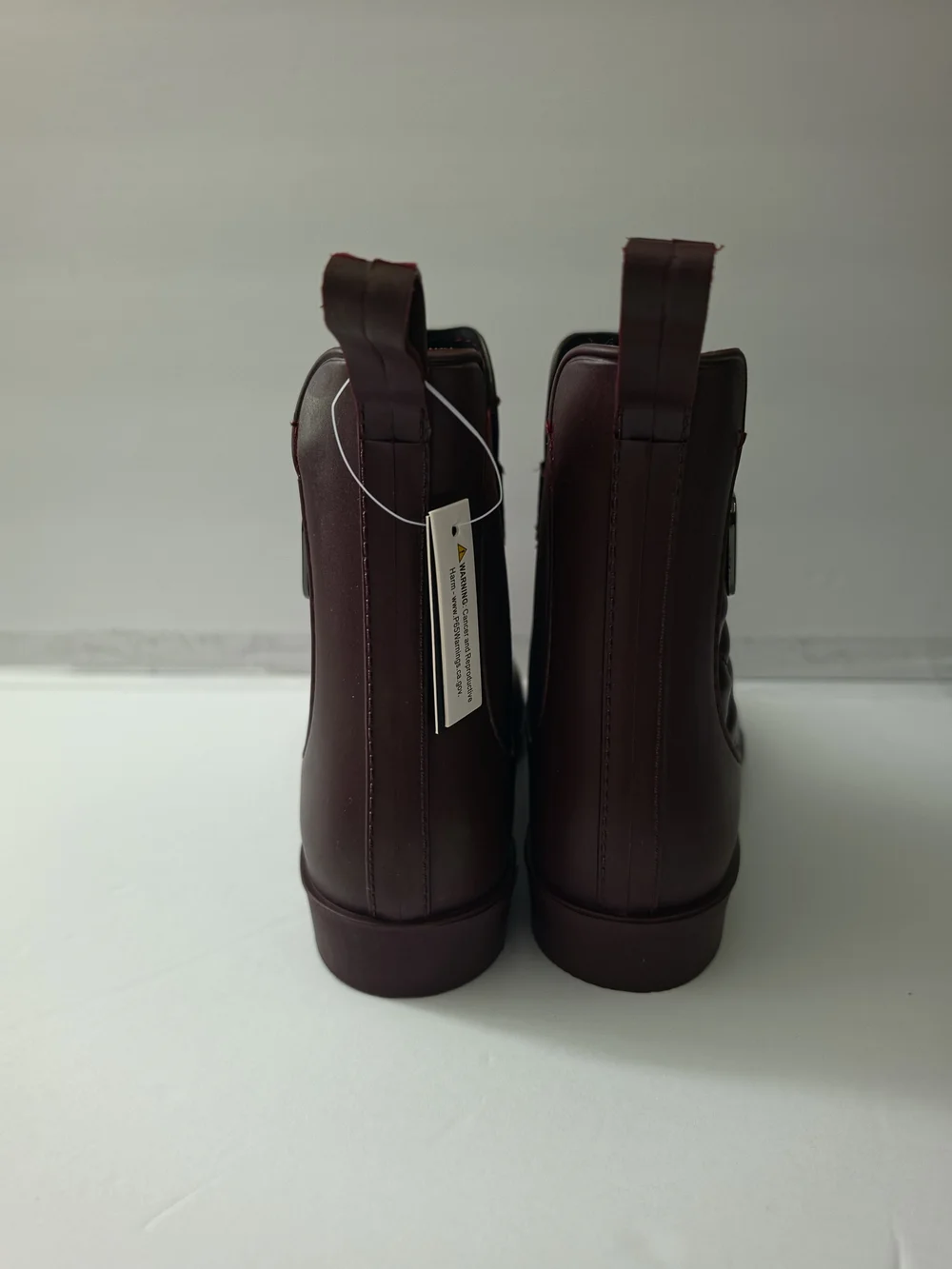 Henry Ferrera Quilted Chelsea Rain Boots - Burgundy